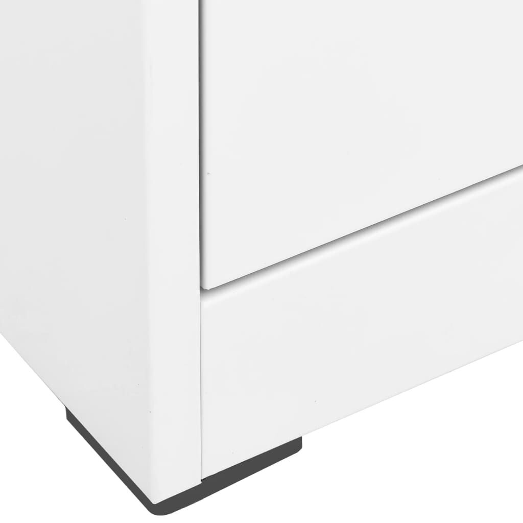 vidaXL Αρχειοθήκη Λευκή 90 x 46 x 134 εκ. από Ατσάλι