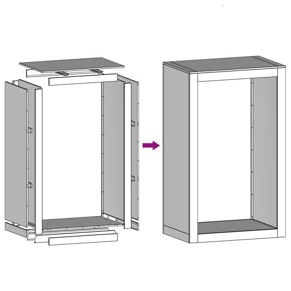 vidaXL Ράφι Καυσόξυλων Ανθρακί 60x40x100 εκ. Ατσάλινο