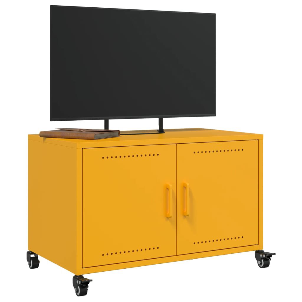 vidaXL Έπιπλο Τηλεόρασης Μουσταρδί Κίτρινο 68x39x43,5 εκ. από Ατσάλι