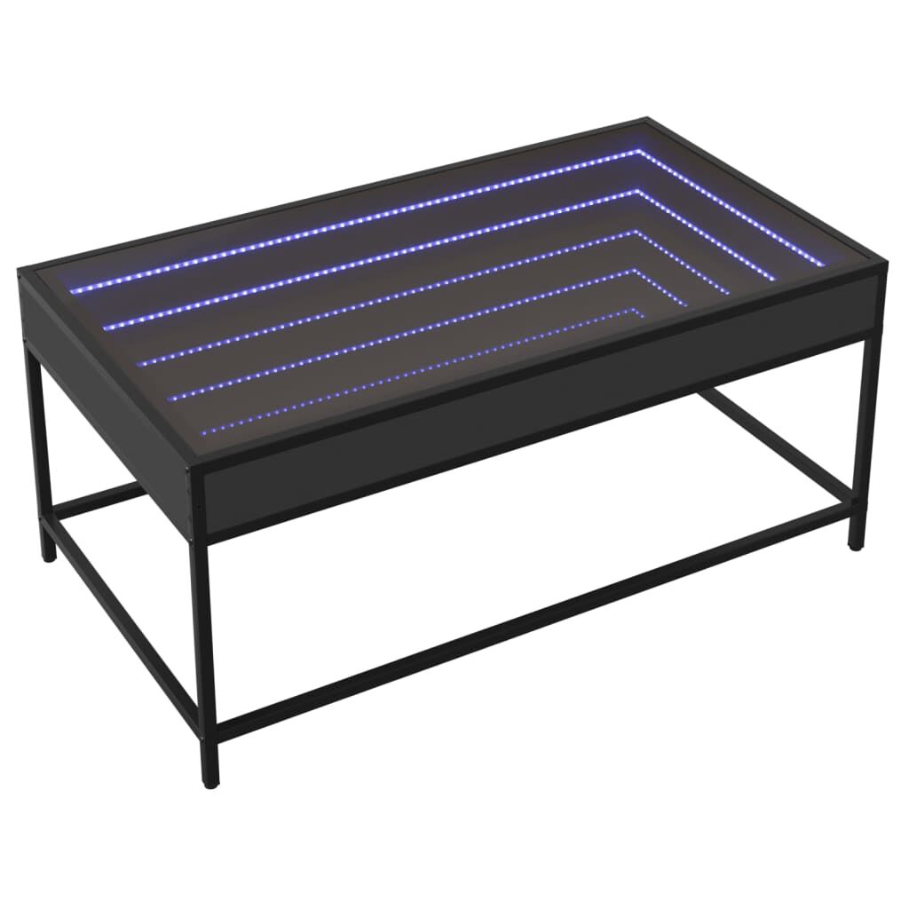 vidaXL Τραπεζάκι Σαλονιού Infinity LED Μαύρο 90x50x41 εκ.
