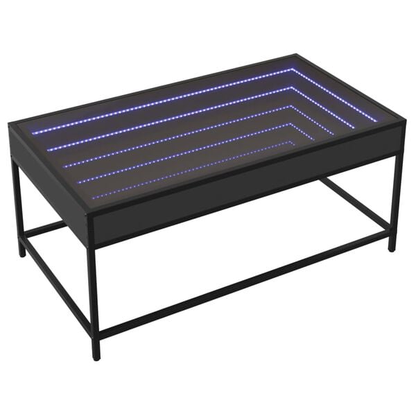 vidaXL Τραπεζάκι Σαλονιού Infinity LED Μαύρο 90x50x41 εκ.