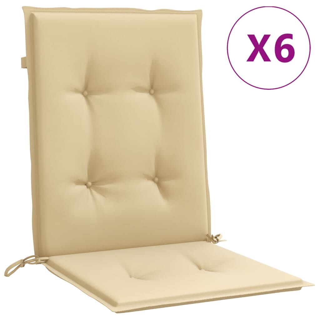 vidaXL Μαξιλάρια Καρέκλας με Πλάτη 6 τεμ. Μπεζ 100x50x4 εκ. Ύφασμα