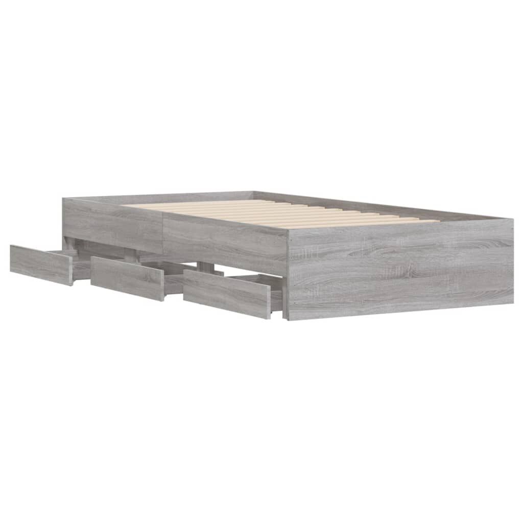 vidaXL Πλαίσιο Κρεβατιού με συρτάρια Γκρι sonoma 100x200εκ. Επεξ. Ξύλο