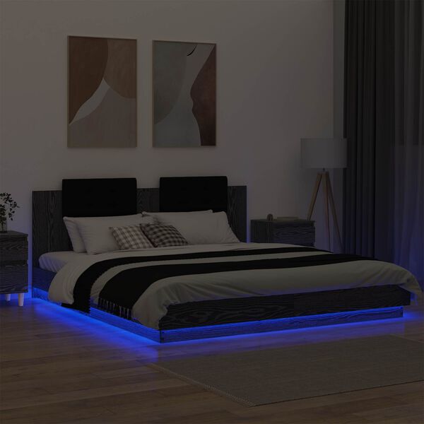 vidaXL &Kappa;&rho;&epsilon;&beta;ά&tau;&iota; &mu;&epsilon; &Kappa;&epsilon;&phi;&alpha;&lambda;ά&rho;&iota; &Mu;&alpha;ύ&rho;&eta; &Omicron;&xi;&upsilon;ά 180 x 200 cm &Epsilon;&pi;&epsilon;&xi;&epsilon;&rho;&gamma;&alpha;&sigma;&mu;έ&nu;&omicron; &xi;ύ&lambda;&omicron;