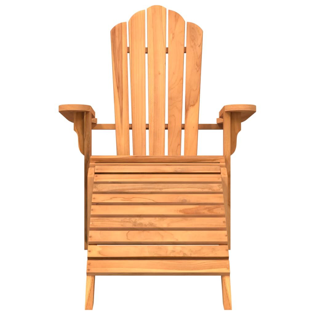 vidaXL Καρέκλα Κήπου Adirondack με Υποπόδιο Μασίφ Ξύλο Teak