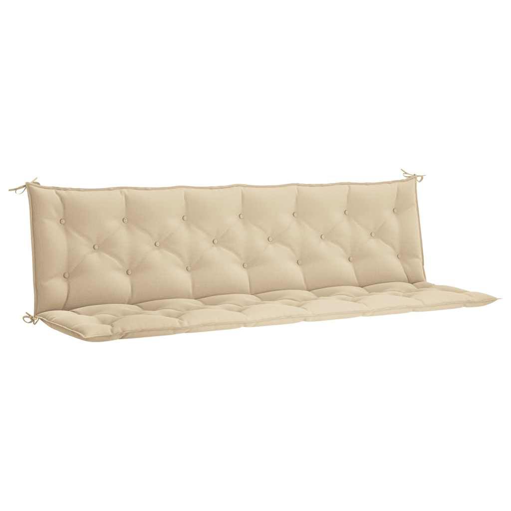 vidaXL Μαξιλάρι Πάγκου Κήπου Μπεζ 200x(50+50)x7 εκ. Ύφασμα Oxford