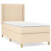 vidaXL Κρεβάτι Boxspring με Στρώμα Κρεμ 100 x 200 εκ. Υφασμάτινο