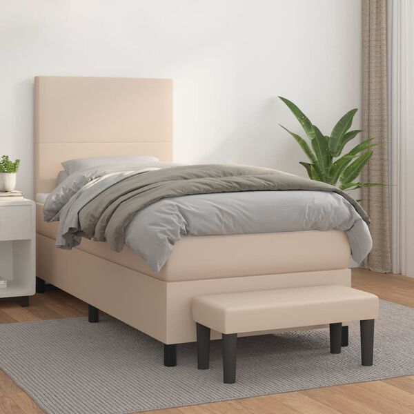 vidaXL &Kappa;&rho;&epsilon;&beta;ά&tau;&iota; Boxspring &mu;&epsilon; &Sigma;&tau;&rho;ώ&mu;&alpha; &Kappa;&alpha;&pi;&omicron;&upsilon;&tau;&sigma;ί&nu;&omicron; 100x200&epsilon;&kappa;.&alpha;&pi;ό &Sigma;&upsilon;&nu;&theta;.&Delta;έ&rho;&mu;&alpha;