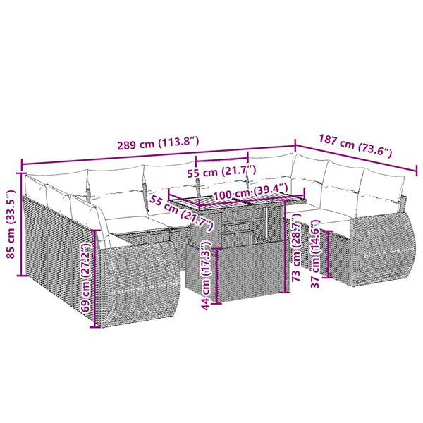 vidaXL &Sigma;&epsilon;&tau; &Kappa;&alpha;&nu;&alpha;&pi;έ &Kappa;ή&pi;&omicron;&upsilon; 10 &tau;&epsilon;&mu;. &Mu;&pi;&epsilon;&zeta; &Sigma;&upsilon;&nu;&theta;&epsilon;&tau;&iota;&kappa;ό &Rho;&alpha;&tau;ά&nu; &mu;&epsilon; &Mu;&alpha;&xi;&iota;&lambda;ά&rho;&iota;&alpha;