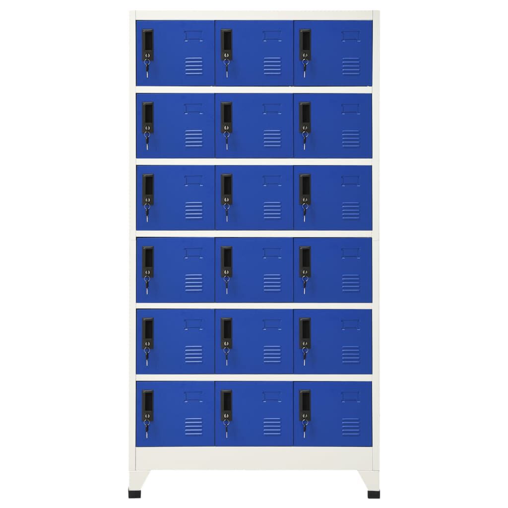 vidaXL Φοριαμός Γκρι και Μπλε 90 x 40 x 180 εκ. Ατσάλινος