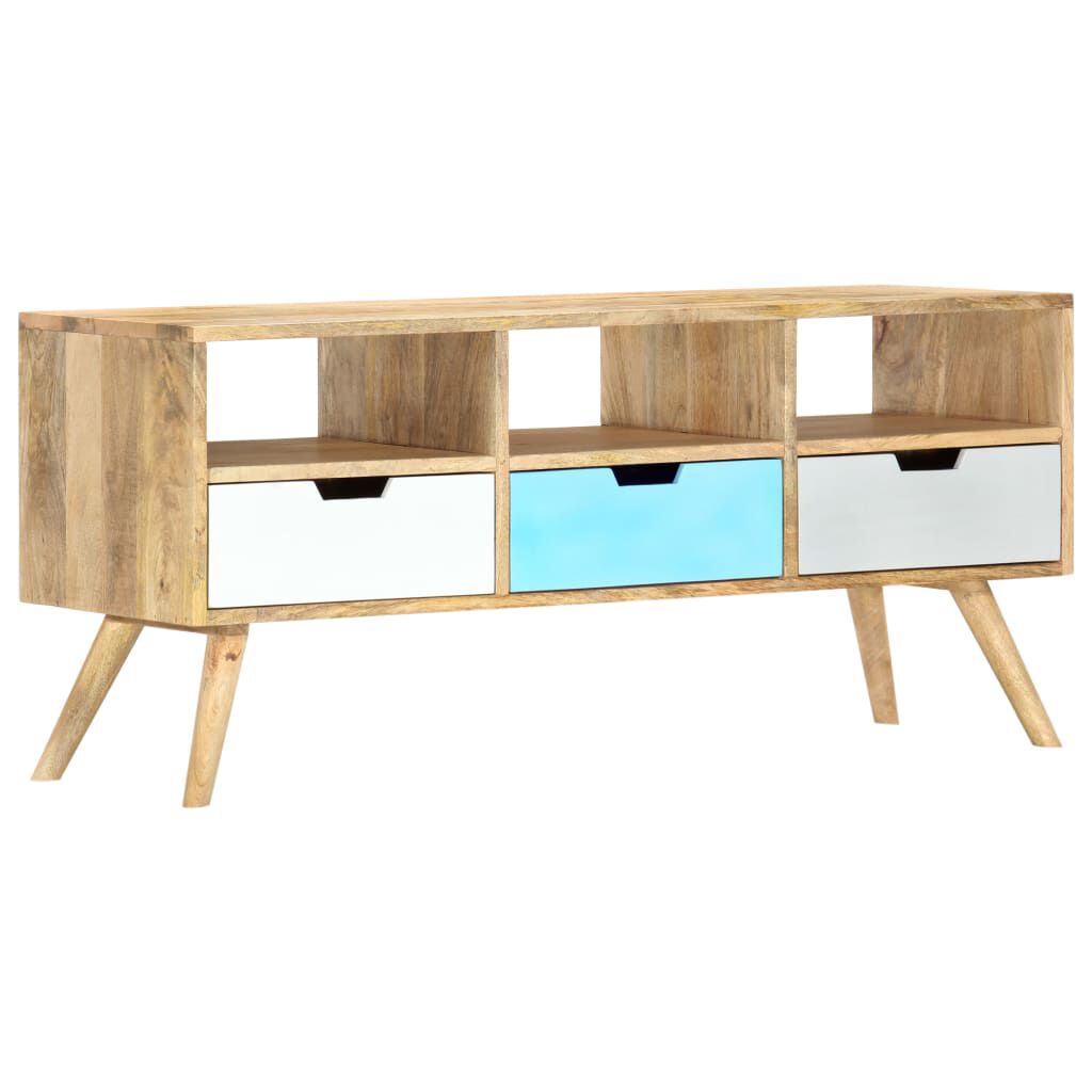 vidaXL Έπιπλο Τηλεόρασης 110 x 35 x 48 εκ. από Μασίφ Ξύλο Μάνγκο