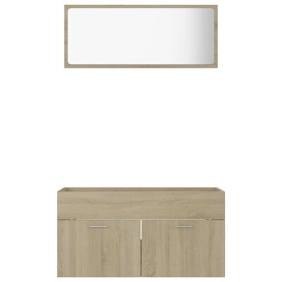 vidaXL Σετ Επίπλων Μπάνιου 2 Τεμαχίων Sonoma Δρυς από Μοριοσανίδα