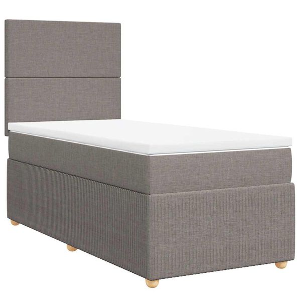 vidaXL &Kappa;&rho;&epsilon;&beta;ά&tau;&iota; Boxspring &mu;&epsilon; &Sigma;&tau;&rho;ώ&mu;&alpha; Taupe 100 x 200 &epsilon;&kappa;. &Upsilon;&phi;&alpha;&sigma;&mu;ά&tau;&iota;&nu;&omicron;