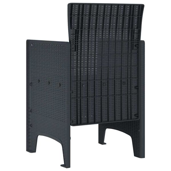 vidaXL Καρέκλα Κήπου 2 pcs Ανθρακί 53 x 49 x 85 εκ. PP