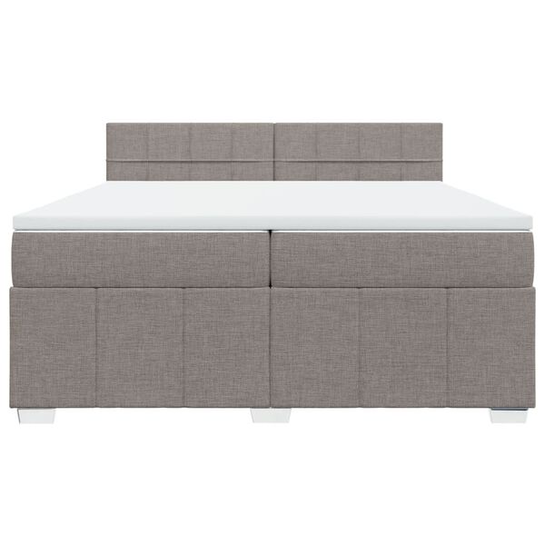 vidaXL &Kappa;&rho;&epsilon;&beta;ά&tau;&iota; Boxspring &mu;&epsilon; &Sigma;&tau;&rho;ώ&mu;&alpha; Taupe 200x200 &epsilon;&kappa;. &Upsilon;&phi;&alpha;&sigma;&mu;ά&tau;&iota;&nu;&omicron;