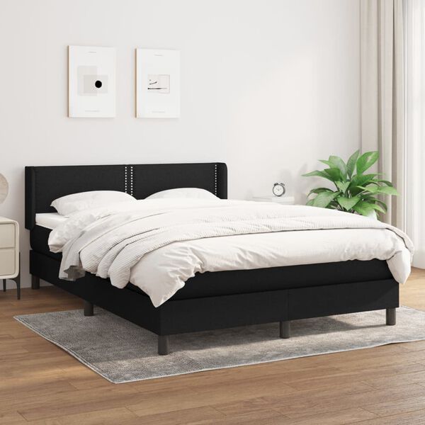 vidaXL &Kappa;&rho;&epsilon;&beta;ά&tau;&iota; Boxspring &mu;&epsilon; &Sigma;&tau;&rho;ώ&mu;&alpha; &Mu;&alpha;ύ&rho;&omicron; 140x190 &epsilon;&kappa;. &Upsilon;&phi;&alpha;&sigma;&mu;ά&tau;&iota;&nu;&omicron;