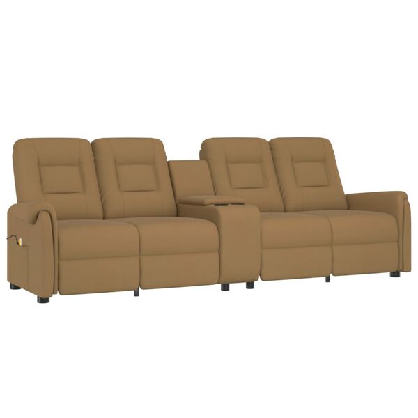 vidaXL Πολυθρόνα Μασάζ Τετραθέσια με Ποτηροθήκη Ανακλινόμενη Taupe