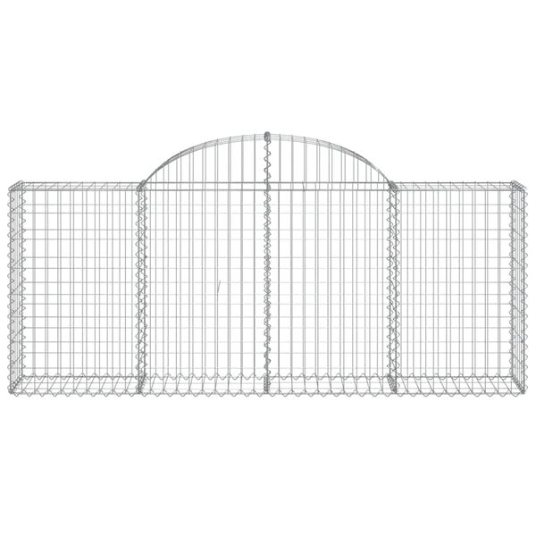 vidaXL Συρματοκιβώτια Τοξωτά 2 τεμ. 200x30x80/100 εκ. Γαλβαν. Ατσάλι