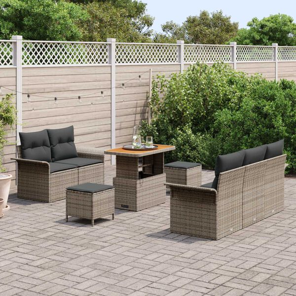 vidaXL Σετ Καναπέ Κήπου 8 pcs Γκρι συνθετικό ρατάν