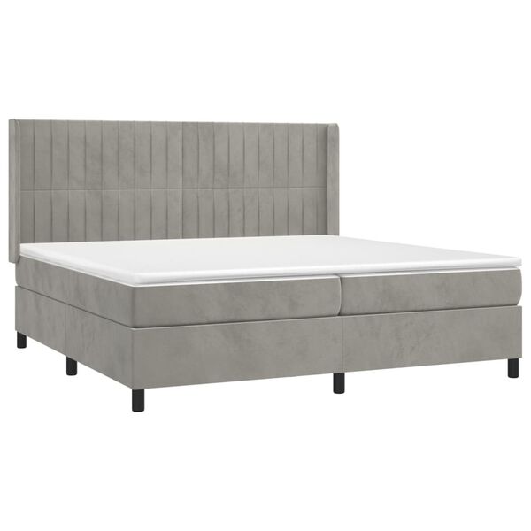 vidaXL &Kappa;&rho;&epsilon;&beta;ά&tau;&iota; Boxspring &mu;&epsilon; &Sigma;&tau;&rho;ώ&mu;&alpha; & LED &Alpha;&nu;.&Gamma;&kappa;&rho;&iota; 200x200 &epsilon;&kappa;. &Beta;&epsilon;&lambda;&omicron;ύ&delta;&iota;&nu;&omicron;