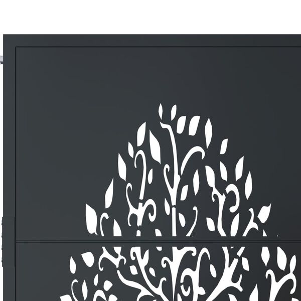 vidaXL Πύλη Κήπου με Σχέδιο Δέντρο Ανθρακί 105 x 180 εκ. Ατσάλινη