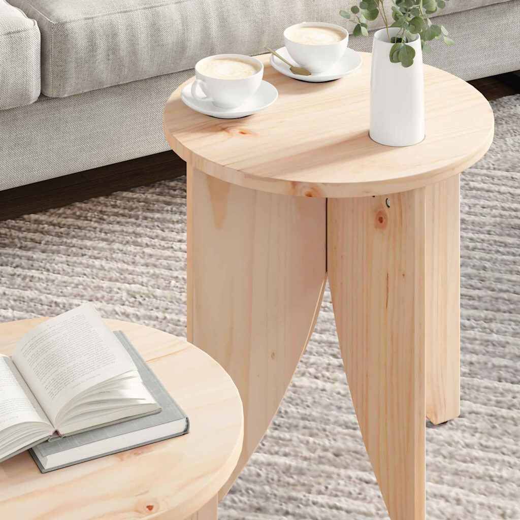 vidaXL Τραπεζάκι σαλονιού 2 pcs Φυσικό 41.5 x 41.5 x 44 cm