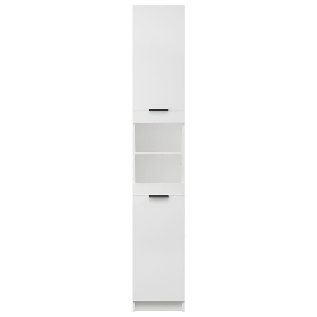 vidaXL Ντουλάπι Μπάνιου Λευκό 32 x 34 x 188,5 εκ. Επεξεργασμένο Ξύλο