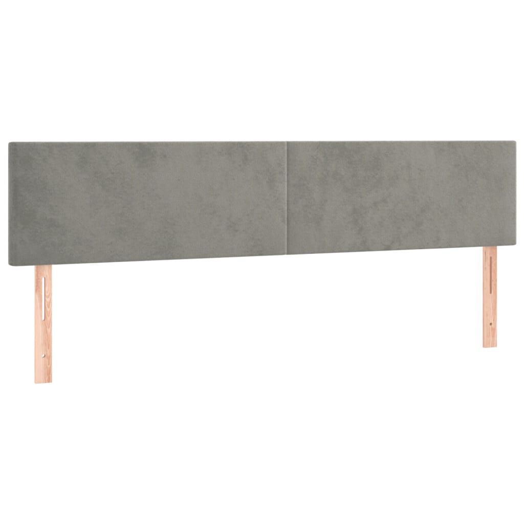 vidaXL Κρεβάτι Boxspring με Στρώμα Ανοιχτό Γκρι 200x200 εκ. Βελούδινο