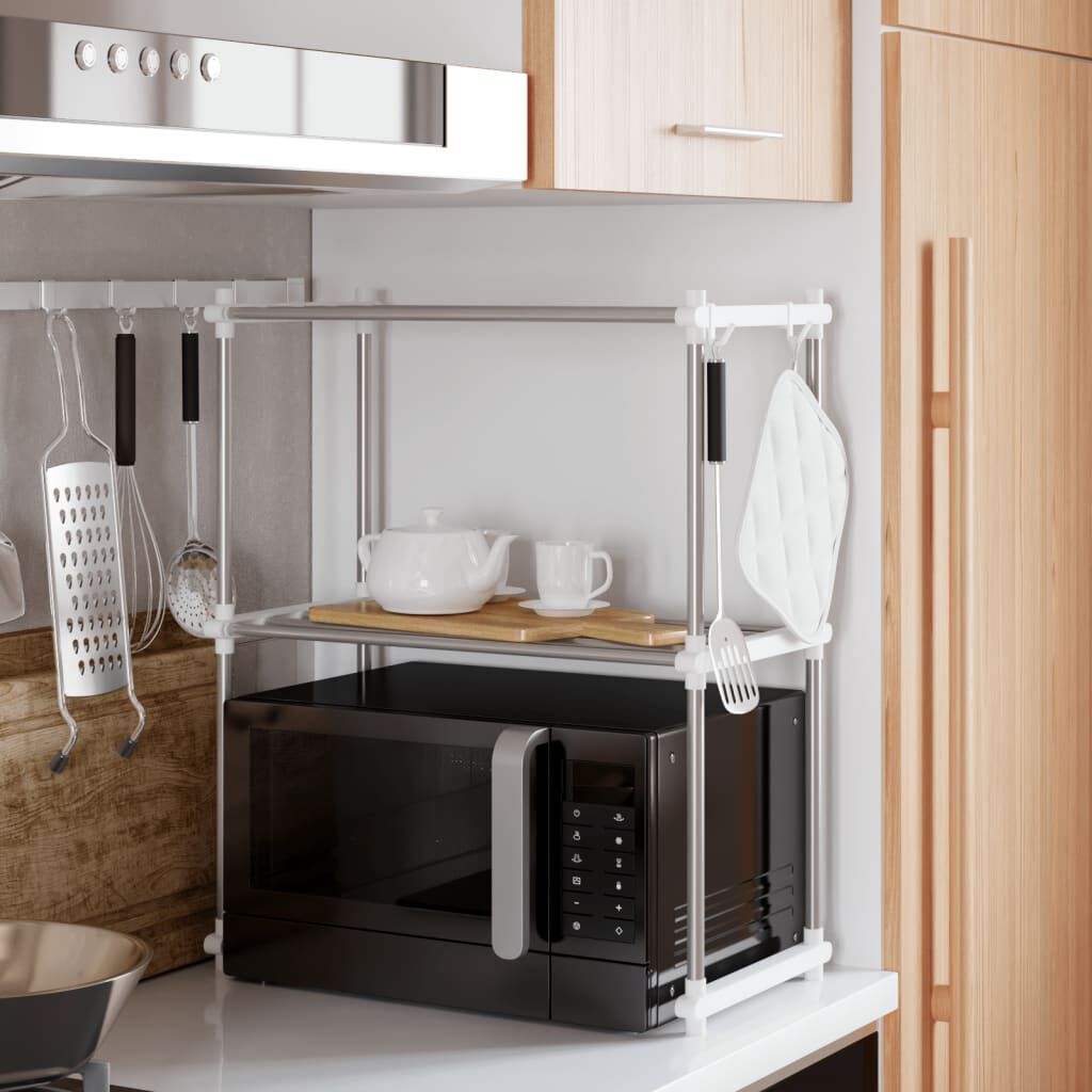 vidaXL Ράφι για Φούρνο Μικροκυμάτων Λευκό 51x27x63 εκ. από Αλουμίνιο