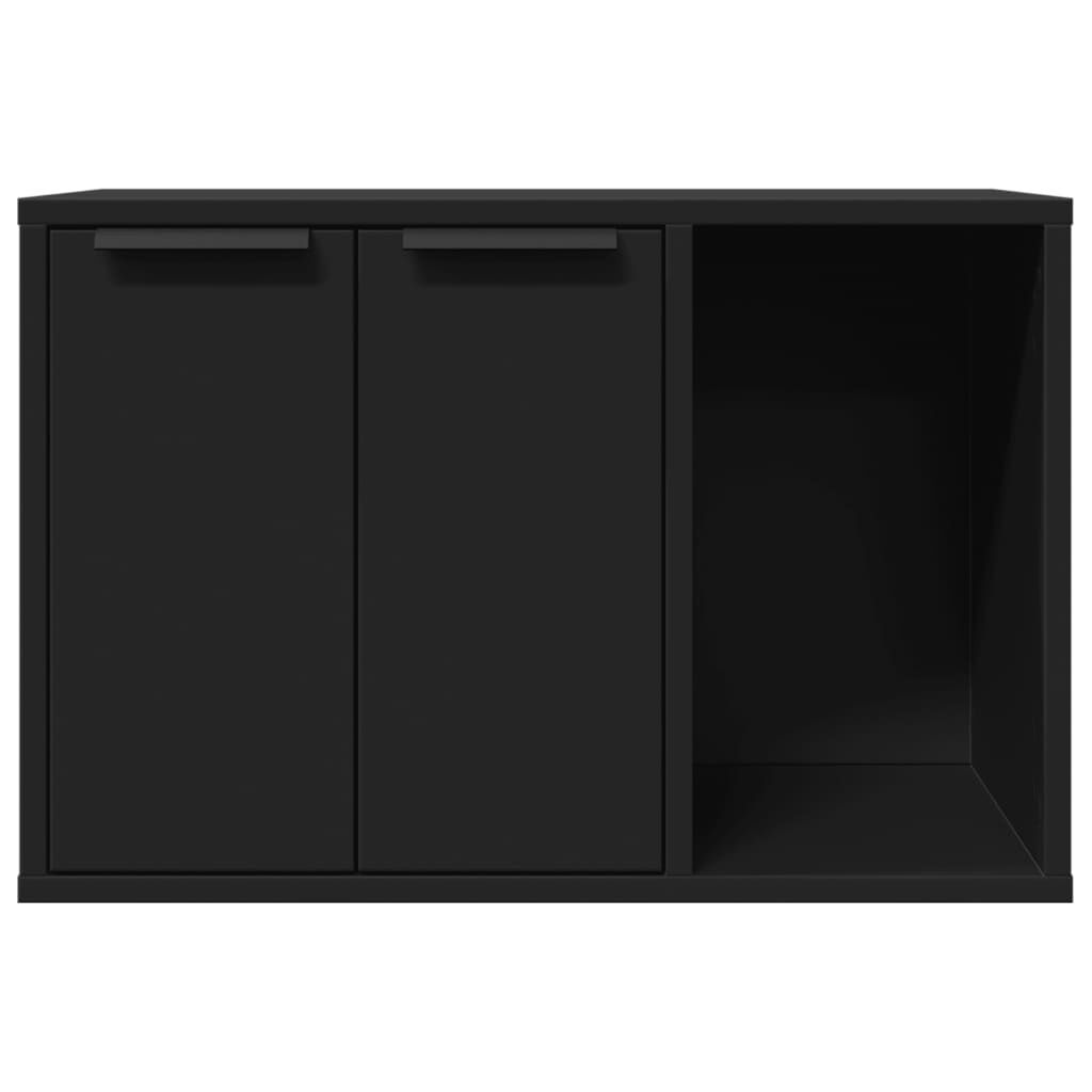 vidaXL Τουαλέτα Γάτας Περίφραξη Μαύρο 60x40x40 εκ. Επεξεργασμ. Ξύλο
