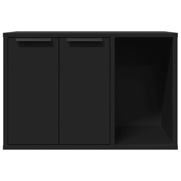 vidaXL Τουαλέτα Γάτας Περίφραξη Μαύρο 60x40x40 εκ. Επεξεργασμ. Ξύλο