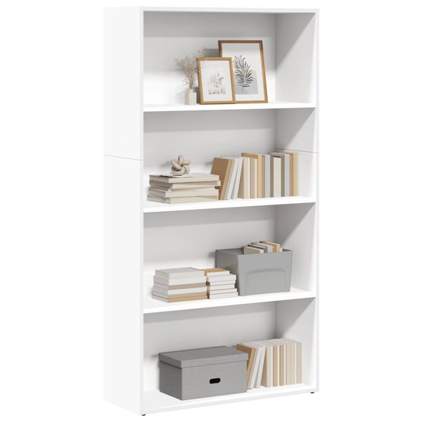 vidaXL Βιβλιοθήκη Λευκή 80x30x152 εκ. από Επεξεργασμένο Ξύλο
