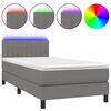 vidaXL &Kappa;&rho;&epsilon;&beta;ά&tau;&iota; Boxspring &mu;&epsilon; &Sigma;&tau;&rho;ώ&mu;&alpha; & LED &Sigma;&kappa;.&Gamma;&kappa;&rho;&iota; 80x200 &epsilon;&kappa;. &Upsilon;&phi;&alpha;&sigma;&mu;ά&tau;&iota;&nu;&omicron;