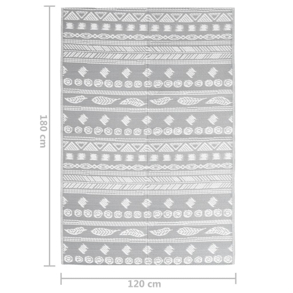 vidaXL Χαλί εξωτερικού χώρου ARAKIL Γκρι 120x180 cm PP