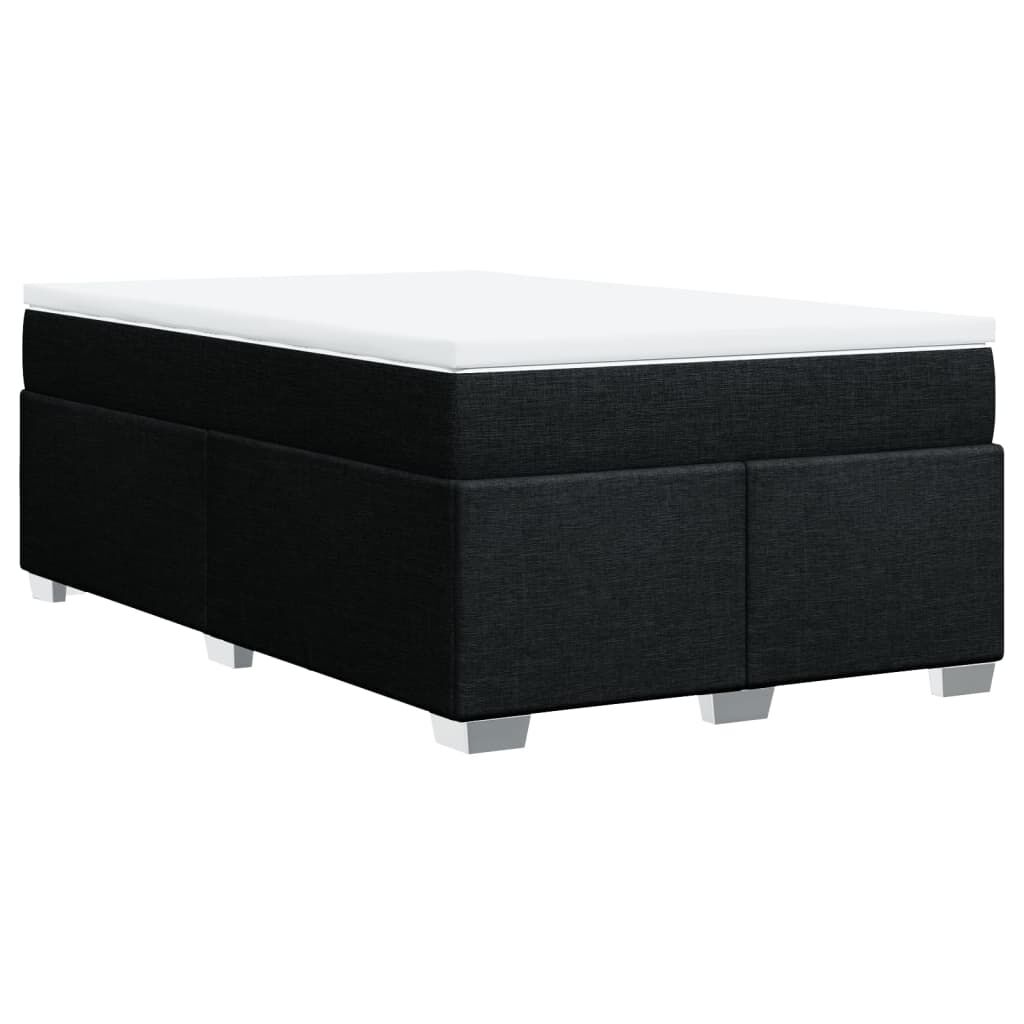 vidaXL Κρεβάτι Boxspring με Στρώμα Μαύρο 120x190 εκ. Υφασμάτινο