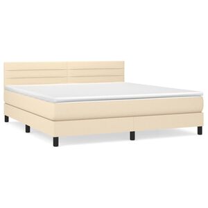 vidaXL &Kappa;&rho;&epsilon;&beta;ά&tau;&iota; Boxspring &mu;&epsilon; &Sigma;&tau;&rho;ώ&mu;&alpha; &Kappa;&rho;&epsilon;&mu; 180x200 &epsilon;&kappa;. &Upsilon;&phi;&alpha;&sigma;&mu;ά&tau;&iota;&nu;&omicron;