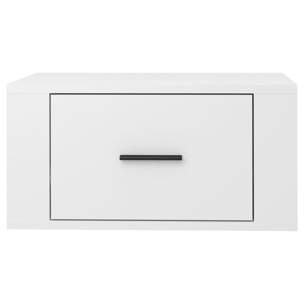 vidaXL Κομοδίνο Επιτοίχιο Γυαλιστερό Λευκό 50 x 36 x 25 εκ.