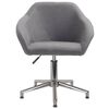 vidaXL Καρέκλες Τραπεζαρίας Περιστρεφόμενες 4 τεμ Αν. Γκρι Υφασμάτινες