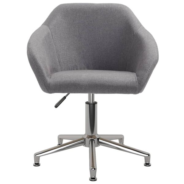 vidaXL Καρέκλες Τραπεζαρίας Περιστρεφόμενες 4 τεμ Αν. Γκρι Υφασμάτινες