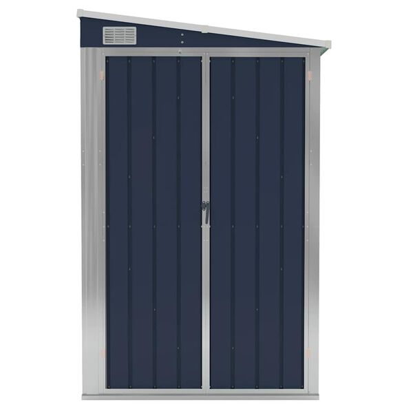 vidaXL Αποθήκη Κήπου Επιτοίχια Ανθρακί 118 x 100 x 178 εκ. από Ατσάλι