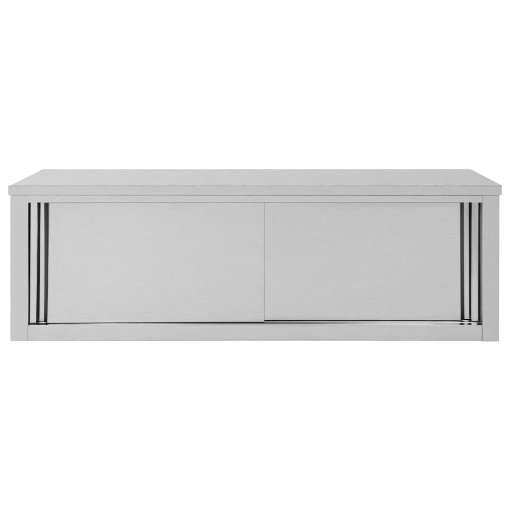 vidaXL Ερμάριο Τοίχου με Συρόμενες Πόρτες 150x40x50 εκ. Ανοξ. Ατσάλι