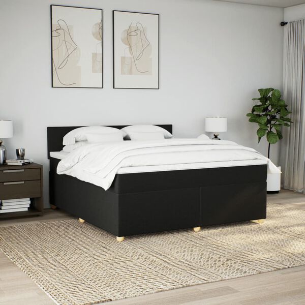 vidaXL &Kappa;&rho;&epsilon;&beta;ά&tau;&iota; Boxspring &mu;&epsilon; &Sigma;&tau;&rho;ώ&mu;&alpha; &Mu;&alpha;ύ&rho;&omicron; 180x200 &epsilon;&kappa;. &Upsilon;&phi;&alpha;&sigma;&mu;ά&tau;&iota;&nu;&omicron;