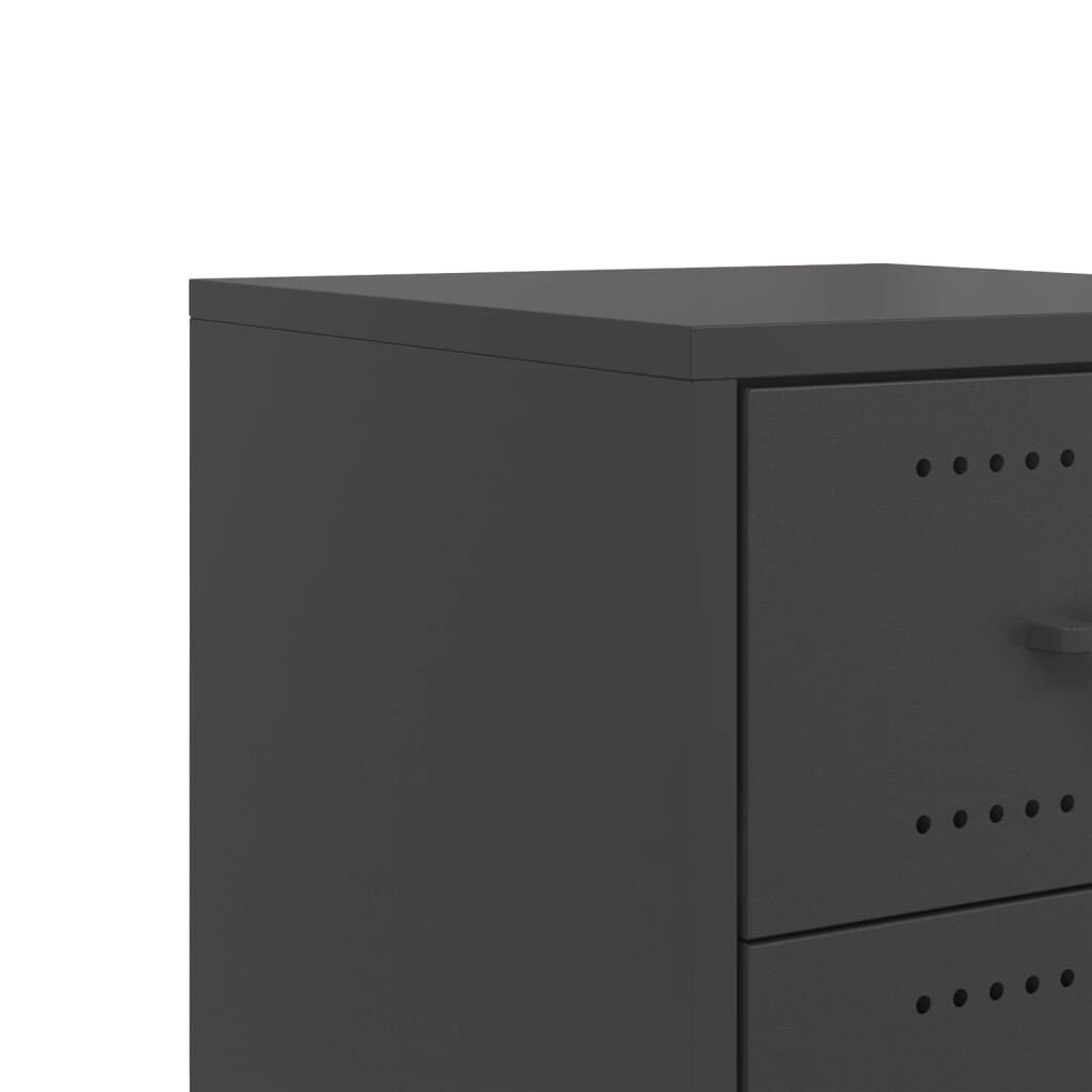 vidaXL Κομοδίνο Μαύρο 36x39x59 εκ. από Χάλυβα