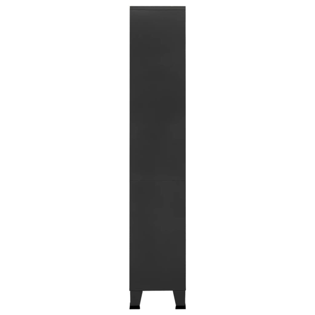 vidaXL Βιομηχανική Βιβλιοθήκη Ανθρακί 80 x 32 x 180 εκ. Ατσάλινη