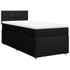 vidaXL Κρεβάτι Boxspring με Στρώμα Μαύρο Single Υφασμάτινα