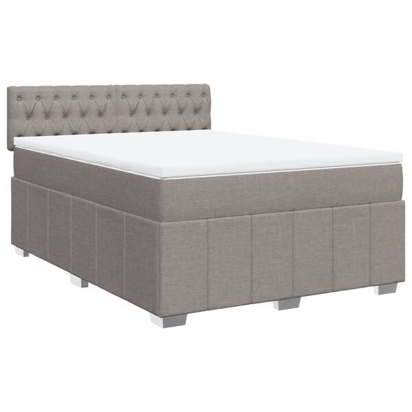 vidaXL Κρεβάτι Boxspring με Στρώμα Taupe 160x200 εκ. Υφασμάτινο