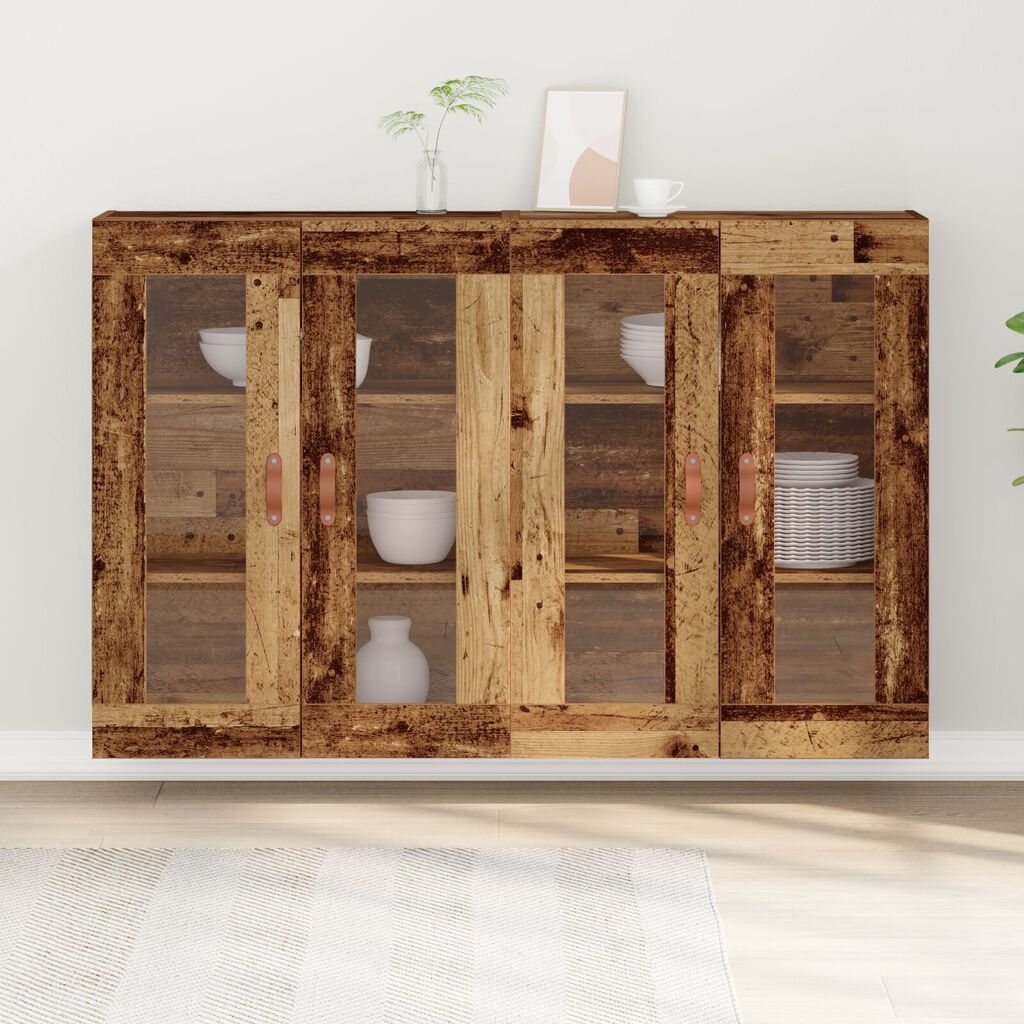 vidaXL Τοίχου Ντουλάπες 2 τεμ Παλιό Ξύλο 69.5x34x90 εκ. Επεξεργασμένο Ξύλο