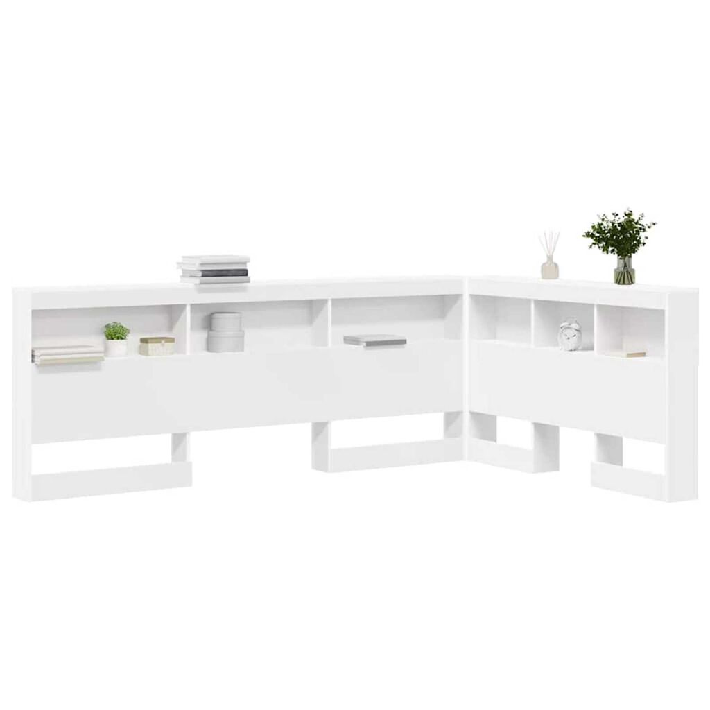 vidaXL Κεφαλάρι Αποθήκης με ράφι Λευκό 120 cm Επεξεργασμένο ξύλο