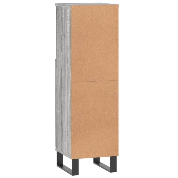 vidaXL Ντουλάπι Μπάνιου Γκρι Sonoma 30x30x100 εκ. Επεξεργασμένο Ξύλο