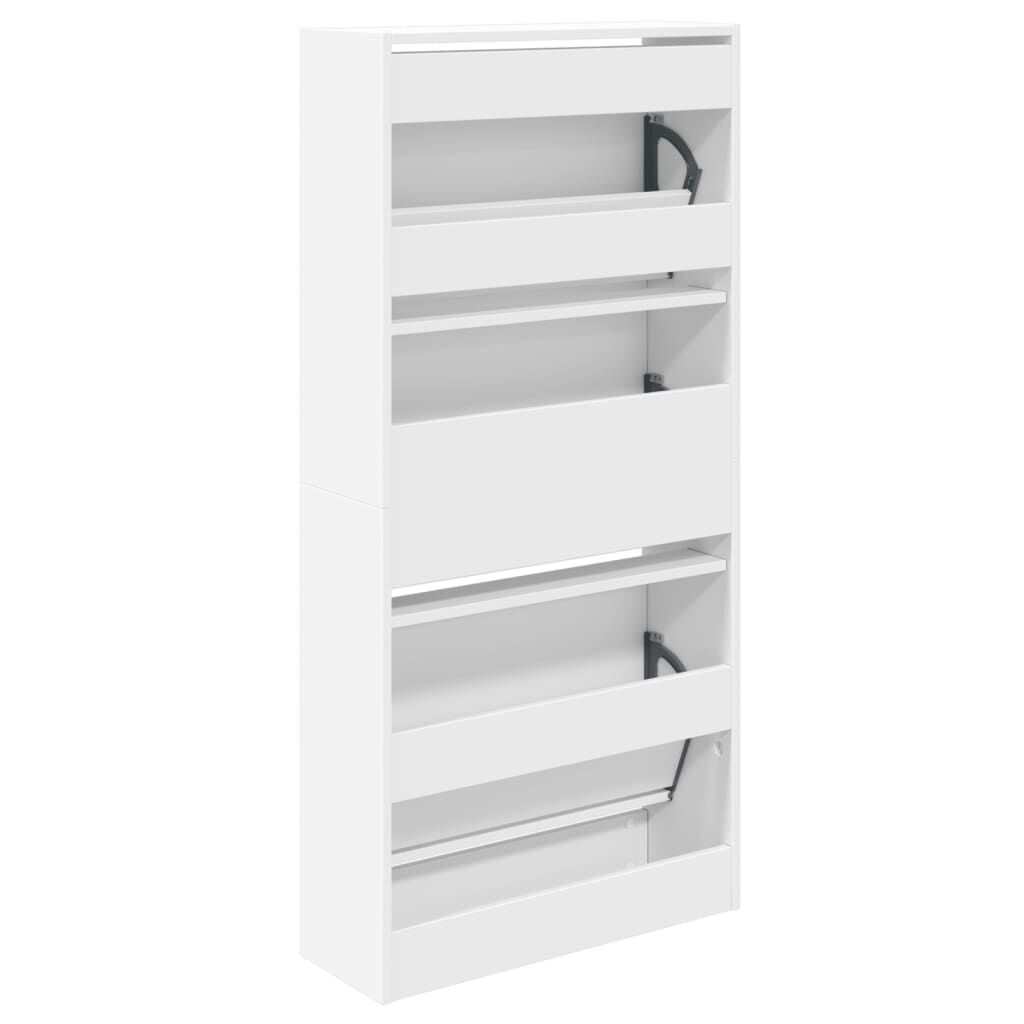 vidaXL Παπουτσοθήκη Λευκή 60x21x125,5 εκ. από Επεξεργασμένο Ξύλο
